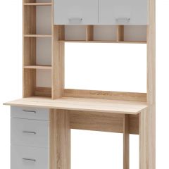 Стол компьютерный ПКС-5 Дуб сонома/Белый глянец в Приобье - priobie.mebel24.online | фото 2