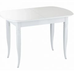 Стол раскладной со стеклом (опоры массив резной) "Хоста" в Приобье - priobie.mebel24.online | фото 3