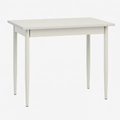 Стол Темп 1 (белый/кромка ПВХ 2мм/ножки металл белые d40) в Приобье - priobie.mebel24.online | фото