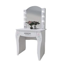 Стол туалетный Розалия №12 + ПОДСВЕТКА (лиственница белая, омела) в Приобье - priobie.mebel24.online | фото