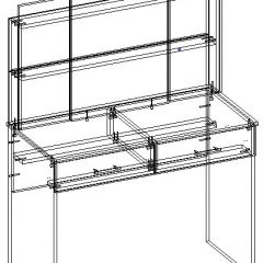 СОФИЯ Стол косметический (венге/дуб белфорд) в Приобье - priobie.mebel24.online | фото 3