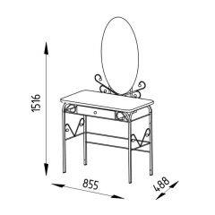 Столик дамский с ящиком ЛДСП орех/черный в Приобье - priobie.mebel24.online | фото 2