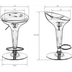 Стул барный DOBRIN BOMBA LM-1004 (серебряный металлик) в Приобье - priobie.mebel24.online | фото