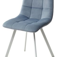 Стул CHILLI SQUARE G108-56 пудровый синий, велюр/ белый каркас М-City в Приобье - priobie.mebel24.online | фото