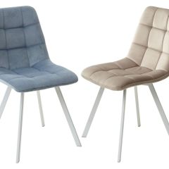 Стул CHILLI SQUARE G108-56 пудровый синий, велюр/ белый каркас М-City в Приобье - priobie.mebel24.online | фото 3