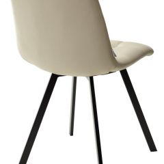 Стул CHILLI SQUARE HK017-02 серо-бежевый, PU/ черный каркас М-City в Приобье - priobie.mebel24.online | фото 4