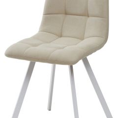 Стул CHILLI SQUARE UF860-01B бежевый, ткань/ белый каркас М-City в Приобье - priobie.mebel24.online | фото