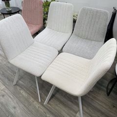 Стул ELVIS WZ2042-18 белая галька фактурный велюр / белый каркас М-City в Приобье - priobie.mebel24.online | фото 6