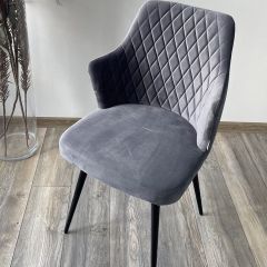 Стул HERMAN 360 град. СЕРЫЙ #27, велюр / черный каркас М-City в Приобье - priobie.mebel24.online | фото