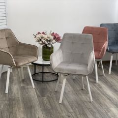 Стул MAVERICK 360 град. поворот. BLUVEL-40 BEIGE/ белый каркас, М-City в Приобье - priobie.mebel24.online | фото 3