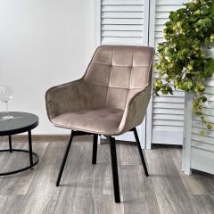 Стул MAVERICK 360 град. поворот. BLUVEL-40 BEIGE/ черный каркас, М-City в Приобье - priobie.mebel24.online | фото 5