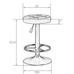 Табурет барный DOBRIN BRUNO LM-5008 (бордовый) в Приобье - priobie.mebel24.online | фото 2