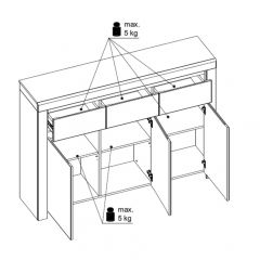 Тумба 3D3S, TAURUS, цвет белыйдуб вотан в Приобье - priobie.mebel24.online | фото 2