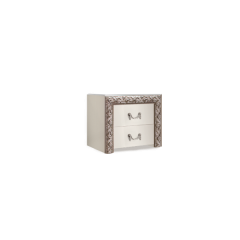 Тумба прикроватная (2 ящика) Тиффани Premium слоновая кость/серебро (ТФТП-2(П) в Приобье - priobie.mebel24.online | фото