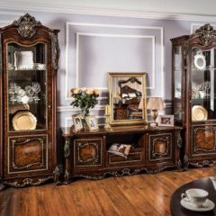 Витрина одностворчатая Джоконда (корень дуба глянец) в Приобье - priobie.mebel24.online | фото 4