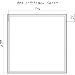 Зеркало Corsica 600х600 black без подсветки Sansa (SB1064Z) в Приобье - priobie.mebel24.online | фото 4