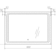 Зеркало Galaxy 100 black с подсветкой Sansa (SG1057Z) в Приобье - priobie.mebel24.online | фото 6