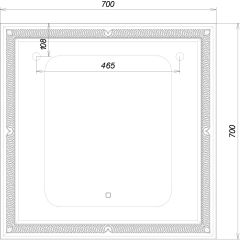 Зеркало Паликир 700х700 с подсветкой Домино (GL7051Z) в Приобье - priobie.mebel24.online | фото 6