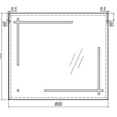 Зеркало Ray 80 black с подсветкой Sansa (SR1037Z) в Приобье - priobie.mebel24.online | фото 7