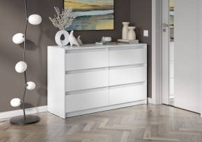 АЙДЕН КМ06-1200 Комод 6 ящиков (белый) в Приобье - priobie.mebel24.online | фото