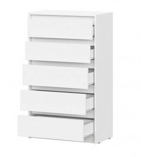 АЙДЕН КМ06-700 Комод 5 ящиков (белый) в Приобье - priobie.mebel24.online | фото 2