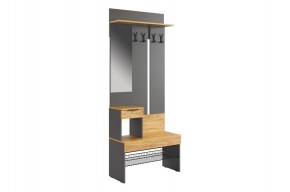 БАСКО Прихожая К7 (графит) в Приобье - priobie.mebel24.online | фото 2