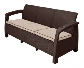Диван Yalta Premium Sofa 3 Set (Ялта) шоколадный (+подушки под спину) в Приобье - priobie.mebel24.online | фото