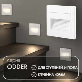 DK3050-WH Светильник встраиваемый в стену, IP 20, LED 3000, 1 Вт, белый, пластик в Приобье - priobie.mebel24.online | фото 5