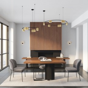 DK4065-BK+SG Подвесной светильник ORBIT , IP20, 10xGU10 LED до 15 Вт, черный + сатинированное золото, алюминий в Приобье - priobie.mebel24.online | фото 3