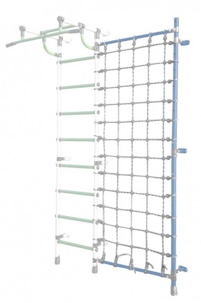 Дополнительная стойка к пристенному ДСК Pastel с сеткой для лазания, цв. голубой в Приобье - priobie.mebel24.online | фото