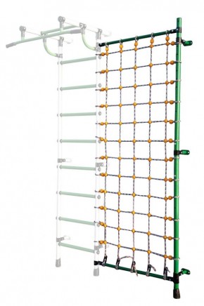Дополнительная стойка к пристенному ДСК с сеткой для лазания, цв. зеленый в Приобье - priobie.mebel24.online | фото