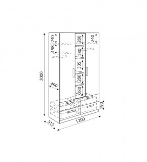 Дуглас (подростковая) М02 Шкаф трехсекционный в Приобье - priobie.mebel24.online | фото 3