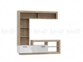 АНГАРА Гостиная (модульная) Белый глянец/Сонома в Приобье - priobie.mebel24.online | фото 2
