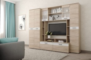 Гостиная Белла (Дуб Сонома/Белый глянец) в Приобье - priobie.mebel24.online | фото