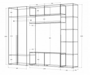 Гостиная Норден (Дуб Крафт белый) в Приобье - priobie.mebel24.online | фото 4