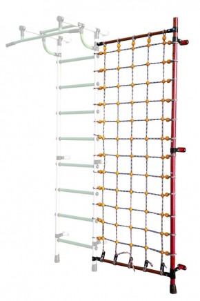 Дополнительная стойка к пристенному ДСК с сеткой для лазания, цв. красный в Приобье - priobie.mebel24.online | фото