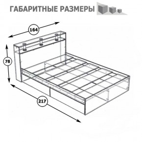 Камелия Кровать 1600, цвет венге/дуб лоредо, ШхГхВ 163,5х217х78,2 см., сп.м. 1600х2000 мм., без матраса, основание есть в Приобье - priobie.mebel24.online | фото 4