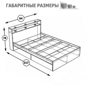 Камелия Кровать с ящиками 0900, цвет венге/дуб лоредо, ШхГхВ 93,5х217х78,2 см., сп.м. 900х2000 мм., без матраса, основание есть в Приобье - priobie.mebel24.online | фото 6