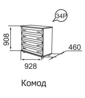 Комод Ника-Люкс 34 в Приобье - priobie.mebel24.online | фото 2