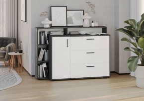 Комод с дверкой и тремя ящиками (графит/белый) в Приобье - priobie.mebel24.online | фото 3