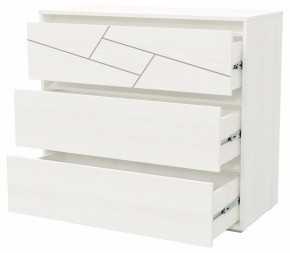 АДЕЛИНА Комод с тремя ящиками (белый рамух) в Приобье - priobie.mebel24.online | фото 2