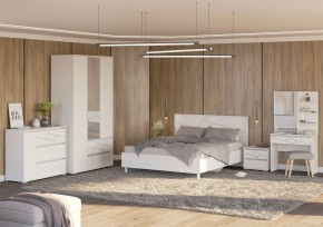 АДЕЛИНА Комод с тремя ящиками (белый рамух) в Приобье - priobie.mebel24.online | фото 3