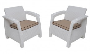 Комплект кресел Yalta Premium Double Seat (Ялта) белый (+подушки под спину) в Приобье - priobie.mebel24.online | фото