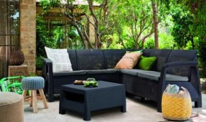 Комплект мебели угловой Корфу Релакс Сет (CORFU II RELAX SET) графит в Приобье - priobie.mebel24.online | фото 3