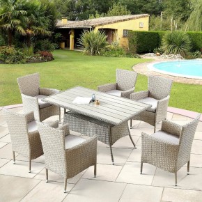 Комплект плетеной мебели AFM-195-6Pcs Beige (6+1) в Приобье - priobie.mebel24.online | фото 2