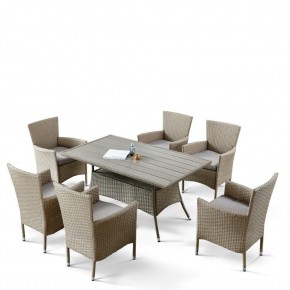Комплект плетеной мебели AFM-195-6Pcs Beige (6+1) в Приобье - priobie.mebel24.online | фото 3
