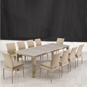 Комплект плетеной мебели T438/Y380C-W85 Latte (10+1) + подушки в Приобье - priobie.mebel24.online | фото 1