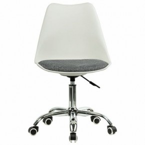 Кресло стул BRABIX "Eames MG-310 CH", хром, пластик белый, ткань серая, 532924 в Приобье - priobie.mebel24.online | фото 1