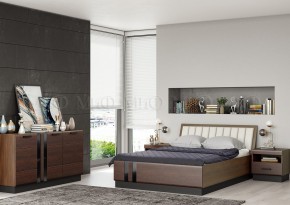 МАГНОЛИЯ Кровать 1600 с основанием и ПМ (Дерево/орех) в Приобье - priobie.mebel24.online | фото 2