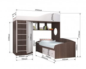 Кровать-чердак Кадет 2 с металлической лестницей в Приобье - priobie.mebel24.online | фото 2